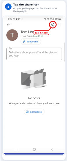 Step 3: Tap the share icon
